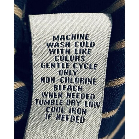 Catherines Cardigan Womens 4X Navy Blue Tan Striped Open Front Knit Classic - Picture 8 of 8